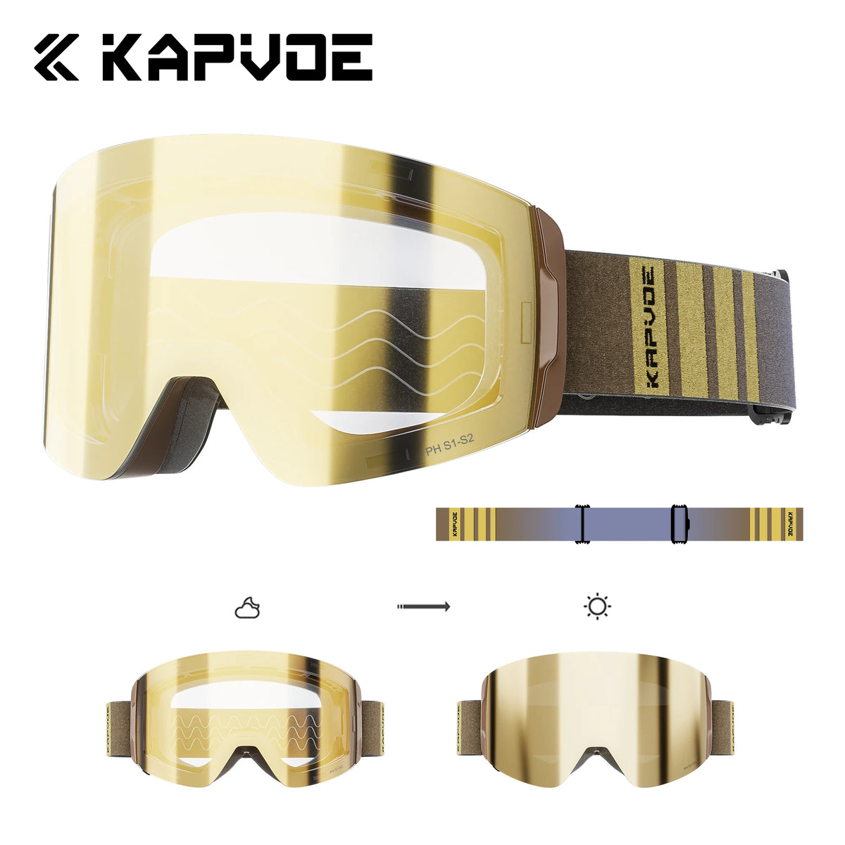 Unisex Snow Glasses UV400 Anti-fog Magnetic Snowboard Glasses