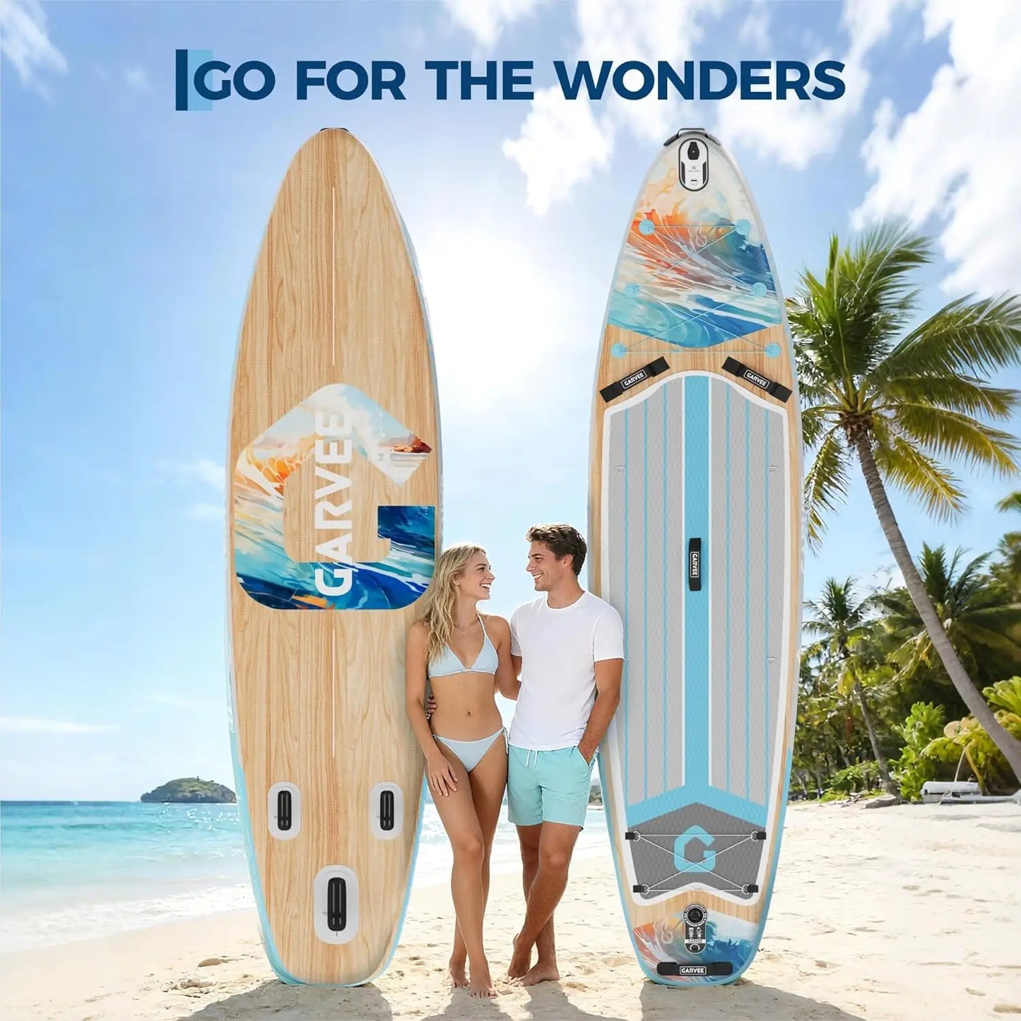 11ft Inflatable Paddle Board, Inflatable Stand Up Paddleboards with Premium SUP Accessories,  450lbs Capacity, with Camera Mount