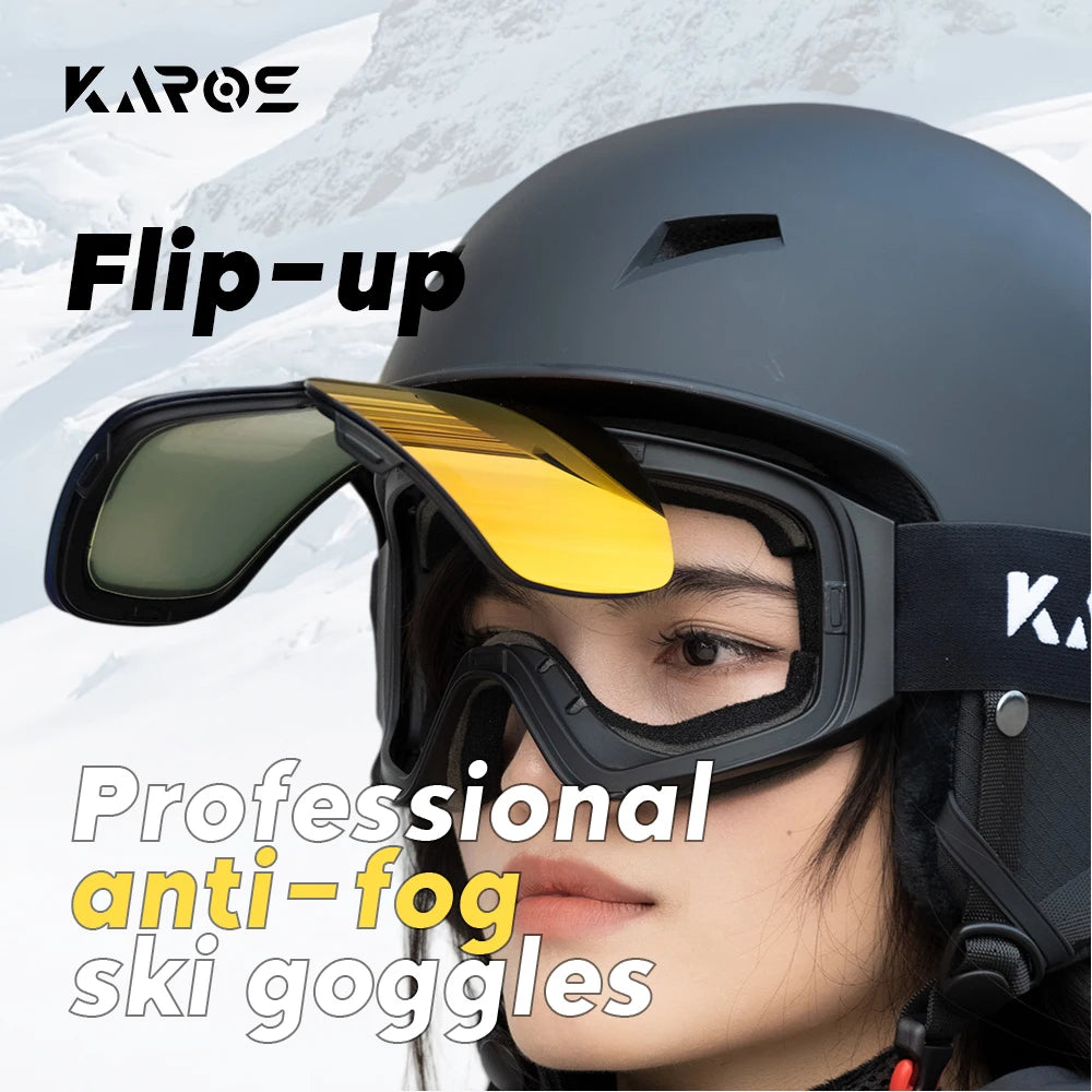 Karos Ski Goggles Flip-top Double Layer Anti-Fog UV400
