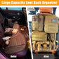6 Pack Tactical MOLLE Car Seat Back Organizer - Universal Vehicle Storage Bag with 5 Detachable MOLLE Pouches, US Flag Patch, F