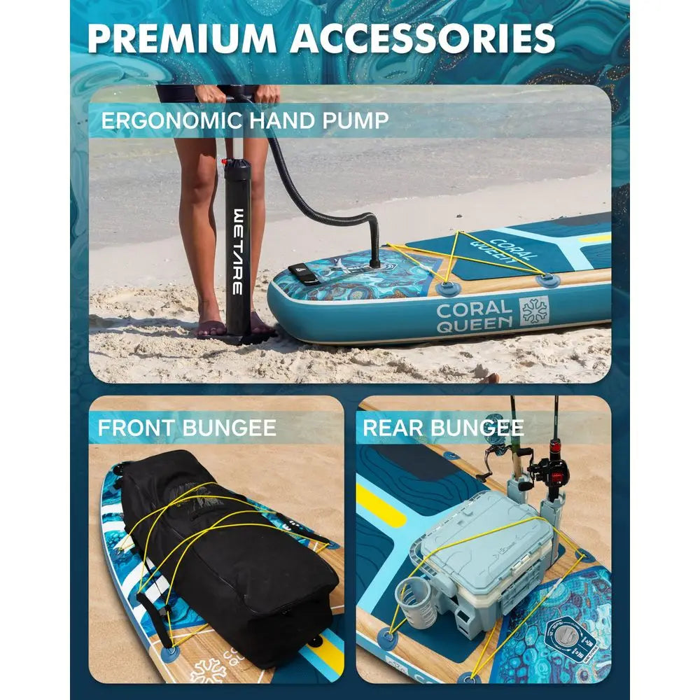 Inflatable Paddle Board, 450lbs Extra Wide Stand