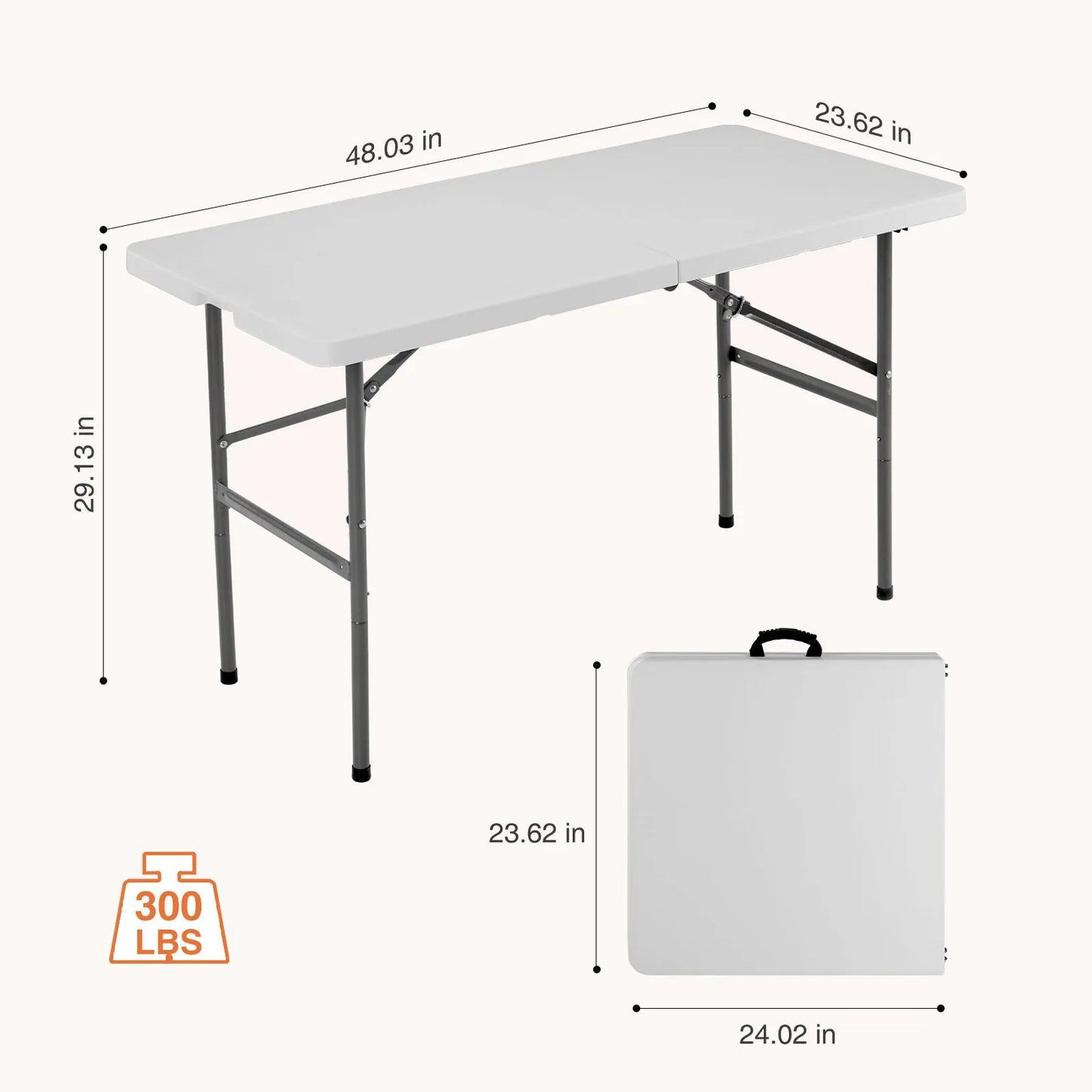 Heavy Duty Foldable Table with Carrying Handle