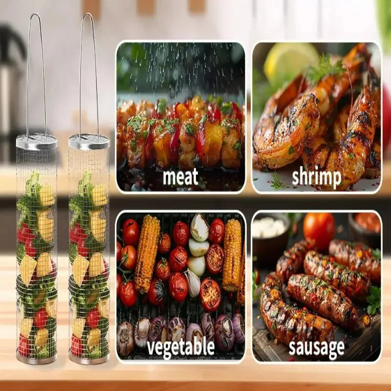 Barbecue Grill Basket Set Stainless Steel  BBQ Cage