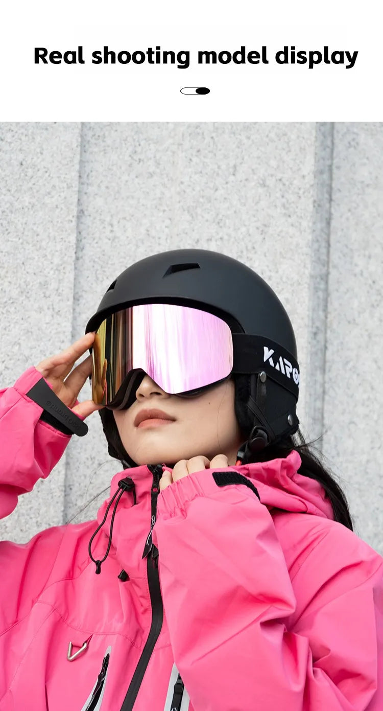KAROS Magnetic Double Layer Anti-Fog Ski Goggles Windproof UV400 Snowboard Goggles for Winter Sports Unisex