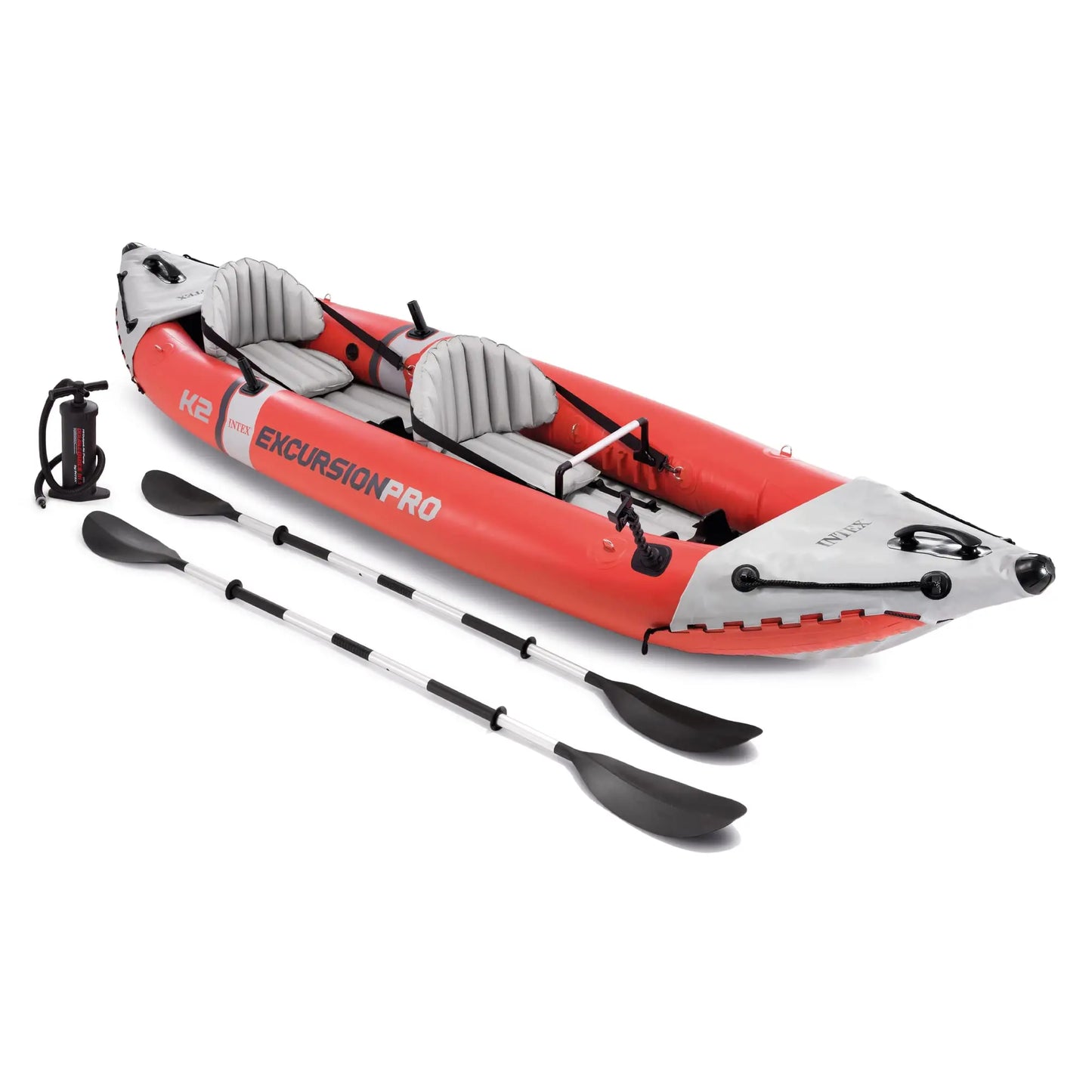 INTEX 68309EP Excursion Pro K2 Inflatable Kayak Set: Includes Deluxe 86in Kayak Paddles and High-Output Pump – SuperTough PVC