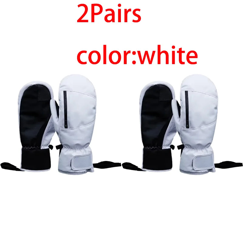 1/2/3 Pairs Ski Gloves Thermal Thick Gloves Windproof Anti-Cold Warm Touch Screen Snowboarding Winter Women Men Outdoor Mittens