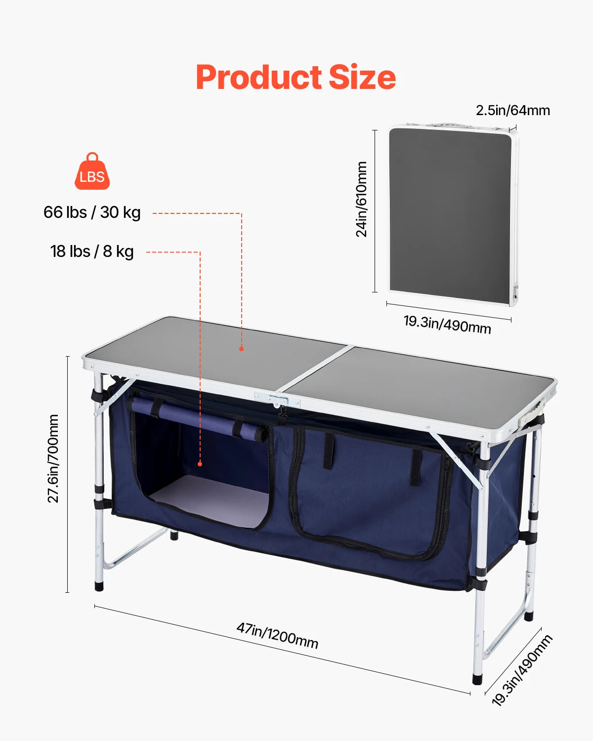  Lightweight Portable Cook Station Foldable Camp Table