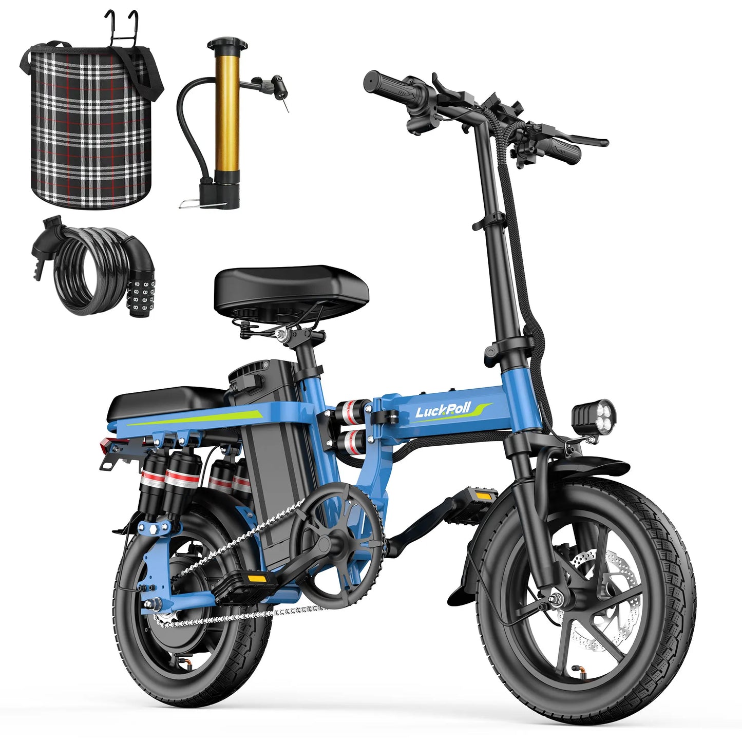 Electric Bike for Adults,750W/1500W Peak Motor,52V 25Ah/48V 15Ah Removable Battery,40/28MPH Max Speed,60-80 Miles Range,3-level pedal assist, 14 inch foldable mini ebike