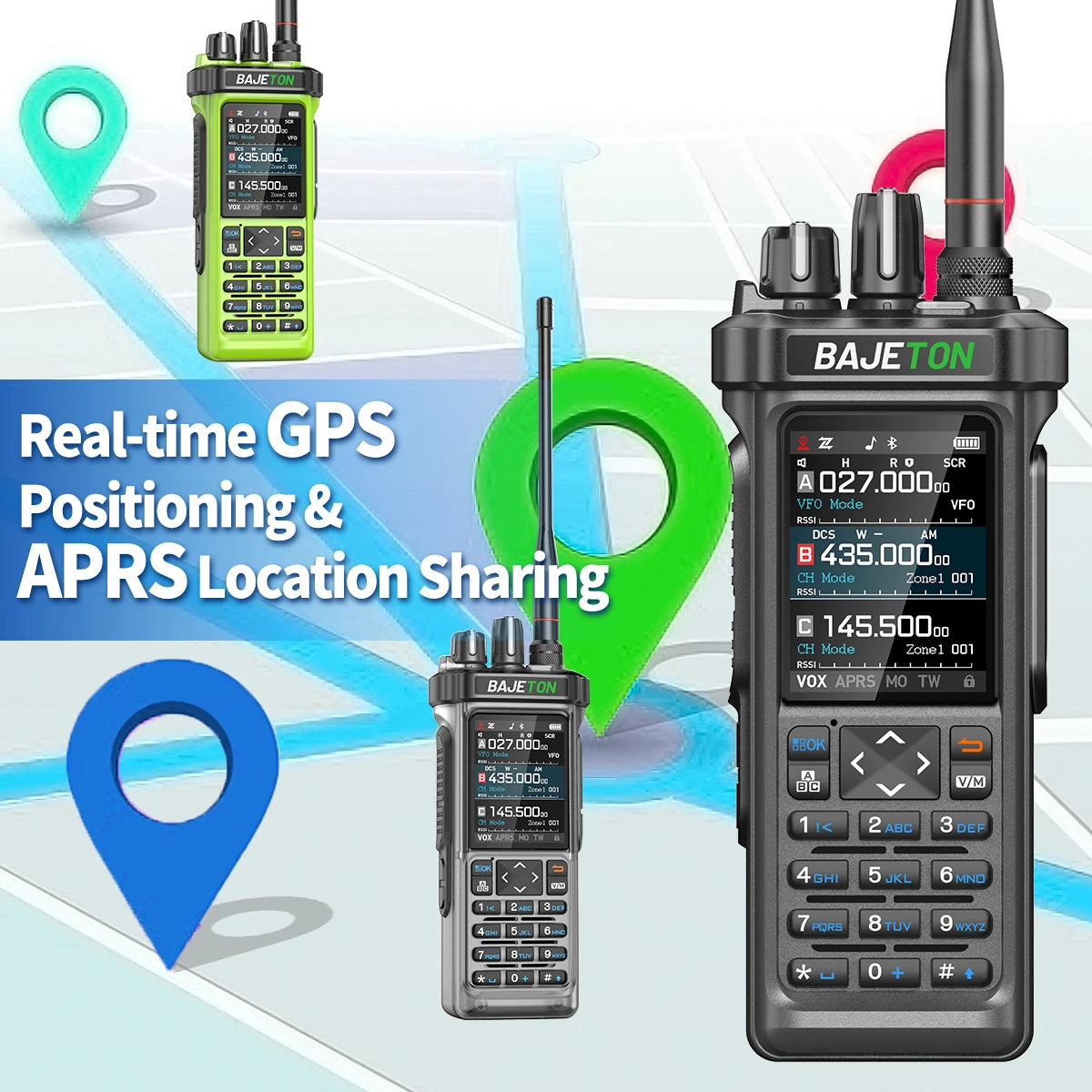 BAJETON BJ-9000 Walkie Talkie CB/SSB/HF 27Mhz Bluetooth Programmable GPS APRS 10W Long Rang For RT-950 RT-950 PRO Ham Radio