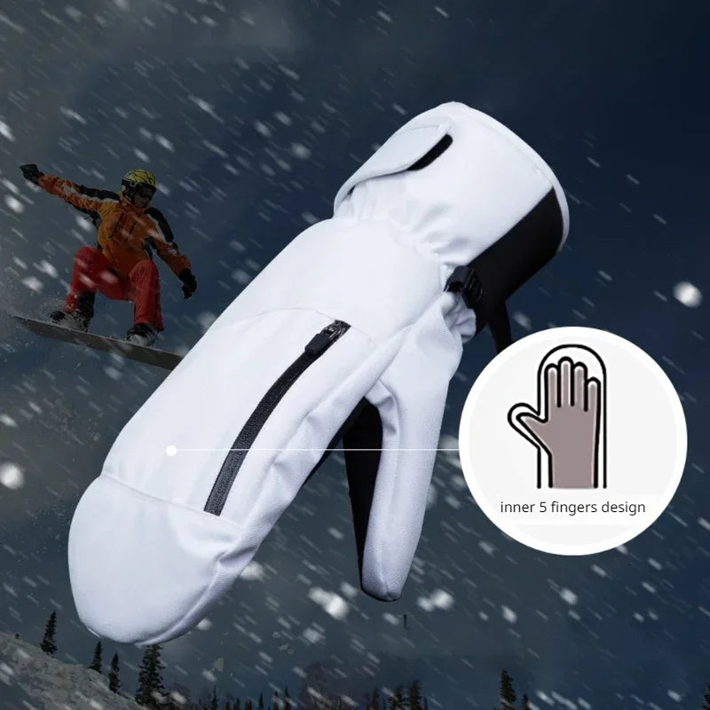1/2/3 Pairs Ski Gloves Thermal Thick Gloves Windproof Anti-Cold Warm Touch Screen Snowboarding Winter Women Men Outdoor Mittens