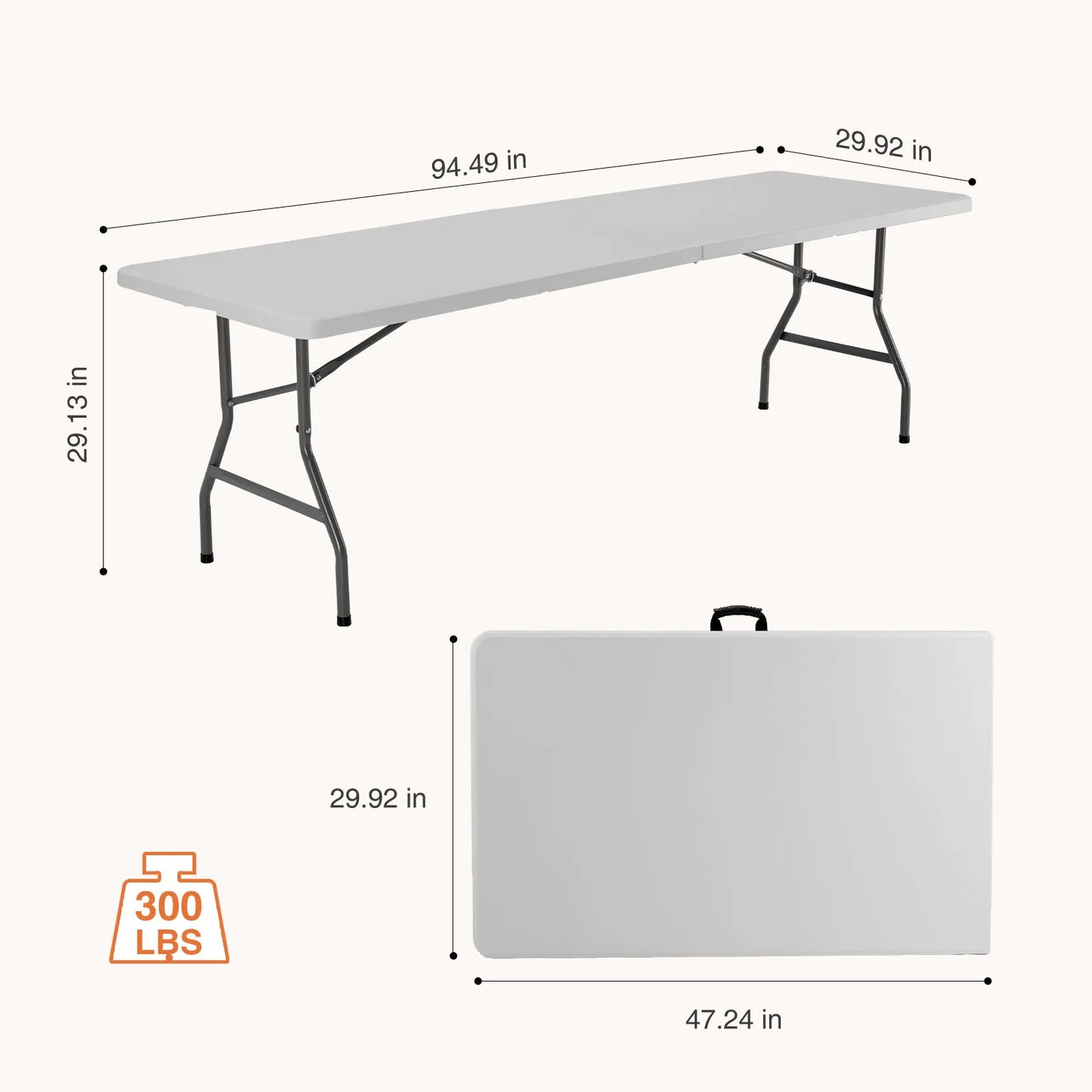 Heavy Duty Foldable Table with Carrying Handle