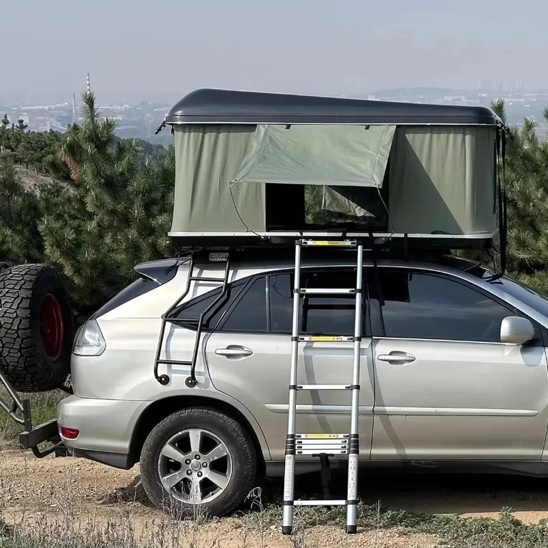 High Quality Low-Profile Hard Rooftop Tent, Quick Automatic Opening Resistant Fabric SUV Camping