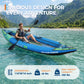 Inflatable 1/2-Person Fishing Kayak for Adults – Durable PVC Collapsible & Portable - with Padded Seats/Removable Fins/Hand Pump/Carry Bag & Repair Kit for Lake River Recreation Touring