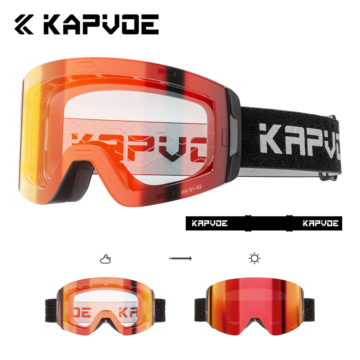Unisex Snow Glasses UV400 Anti-fog Magnetic Snowboard Glasses