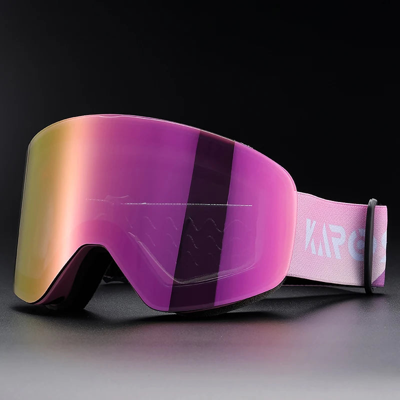 KAROS Magnetic Double Layer Anti-Fog Ski Goggles Windproof UV400 Snowboard Goggles for Winter Sports Unisex