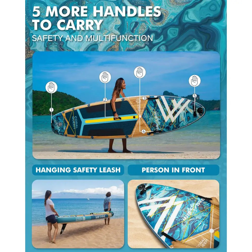 Inflatable Paddle Board, 450lbs Extra Wide Stand