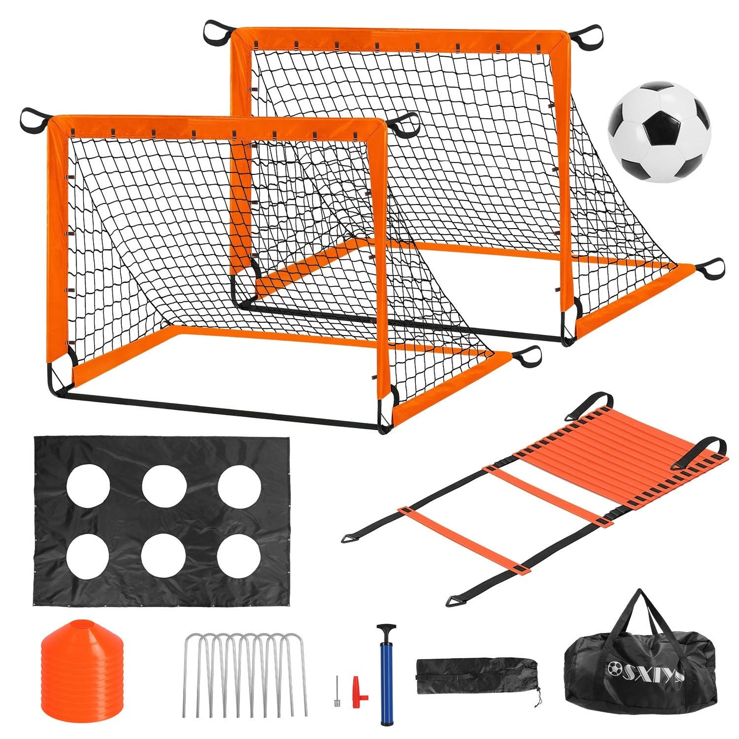 Kids Portable Soccer Goal Set with Training Accessories for Backyard