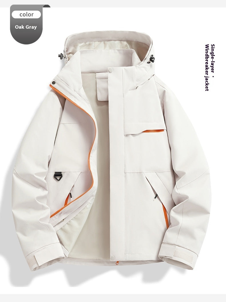 Spring Autumn Single Layer Shell Jacket Windproof Waterproof Outdoor