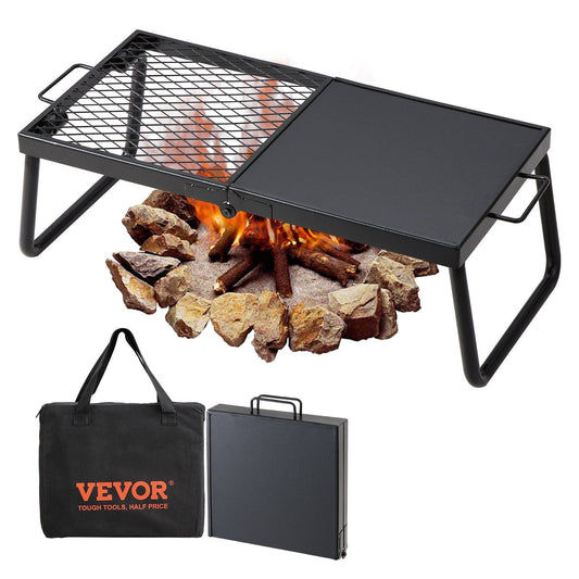 Folding Campfire Grill Heavy Duty Steel Mesh Portable Firepit