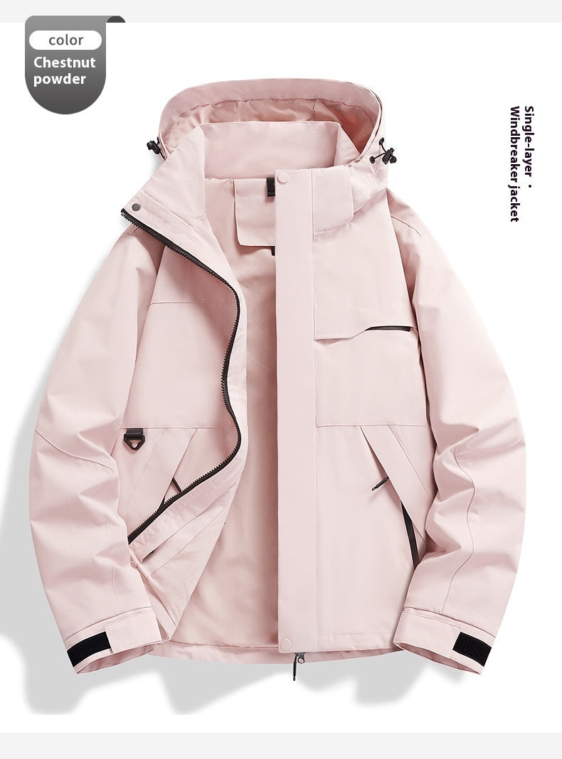 Spring Autumn Single Layer Shell Jacket Windproof Waterproof Outdoor