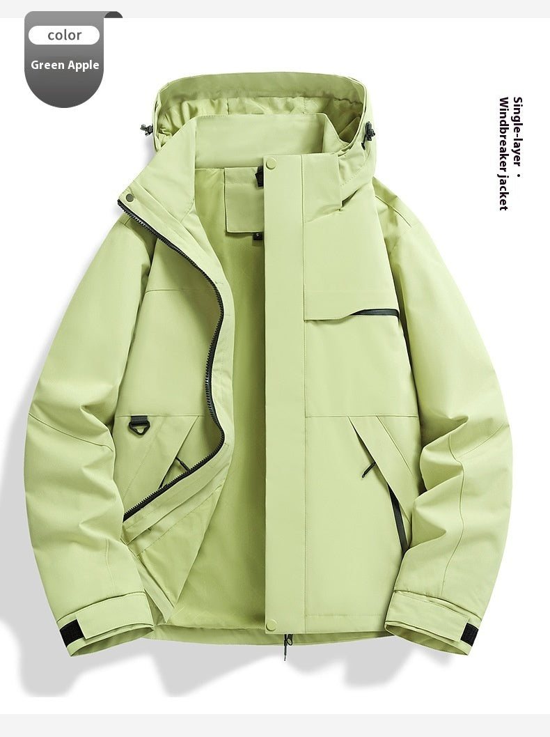 Spring Autumn Single Layer Shell Jacket Windproof Waterproof Outdoor