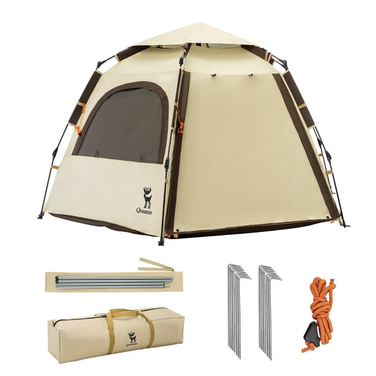 Quick Setup Hexagonal Tent UPF50+ Waterproof Lightweight